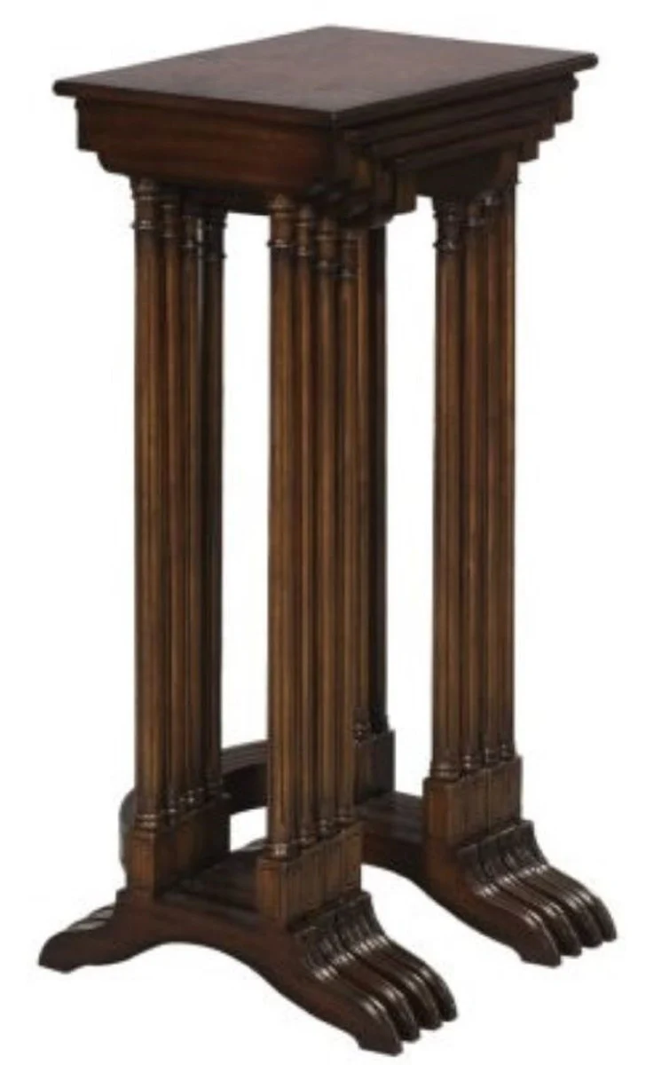 Casa Padrino mesa auxiliar de lujo marr¨®n / marr¨®n oscuro 37 x 34 x H. 73 cm - Mesa Extensible de Caoba