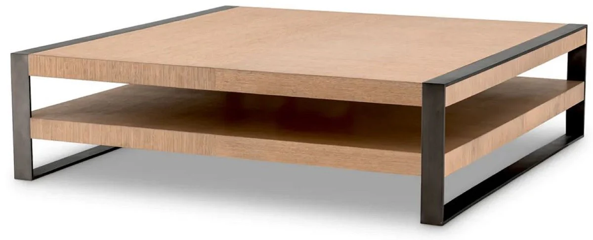 Casa Padrino mesa de centro de lujo natural / bronce 150 x 150 x A. 42,5 cm - Mesa de sal¨®n cuadrada - Muebles de sal¨®n - Muebles de madera maciza - Muebles de lujo