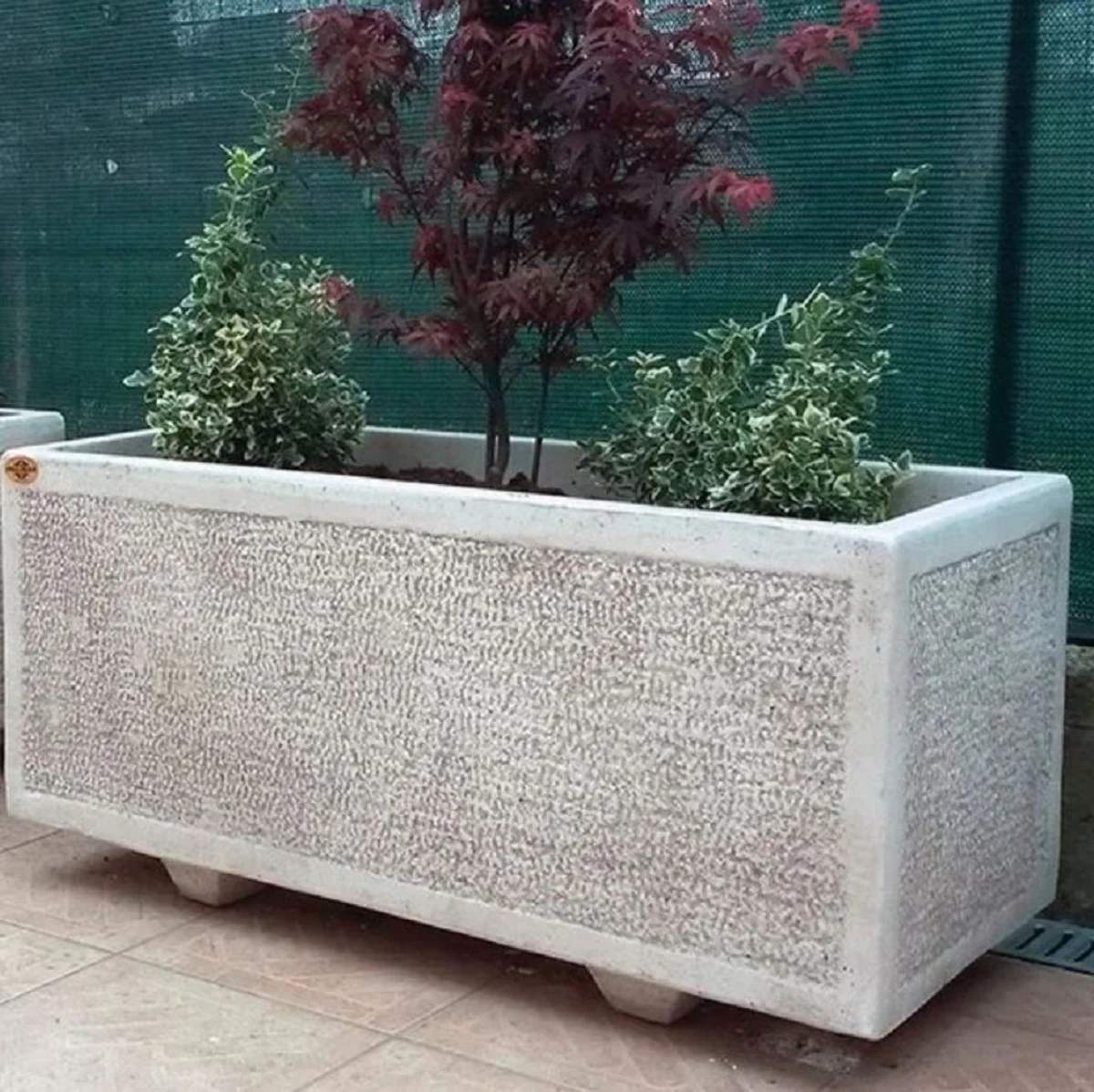 Casa Padrino maceta gris 92 x 35 x A. 40 cm - Macetero rectangular