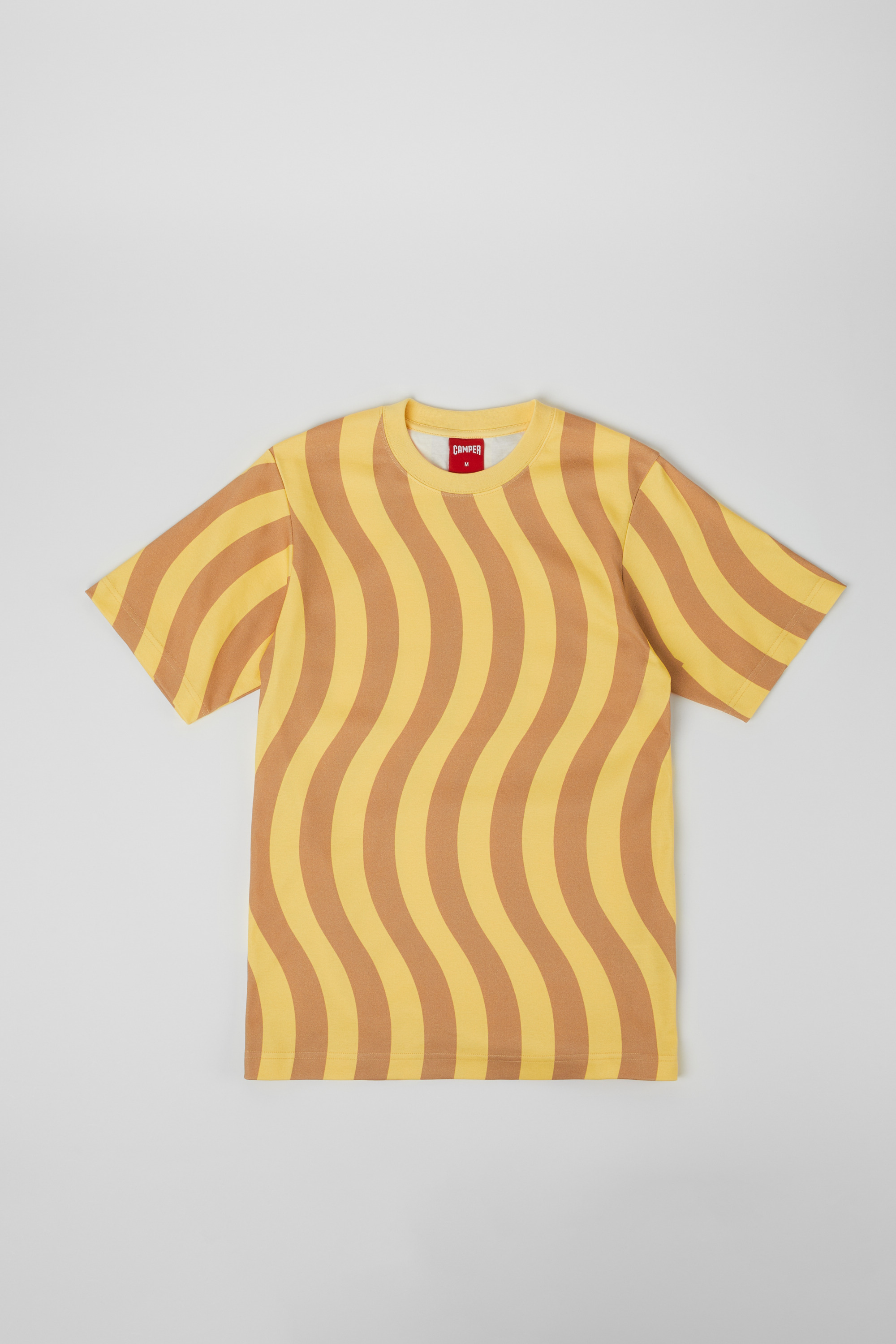 T-Shirt - Beige and yellow organic cotton T-shirt