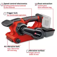 Cordless Belt Sander TP-BS 18/457 Li BL - Solo