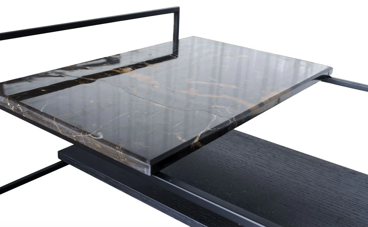 Casa Padrino mueble de sala de estar de lujo negro 110 x 45 x H. 100,5 cm - armario de dise?o