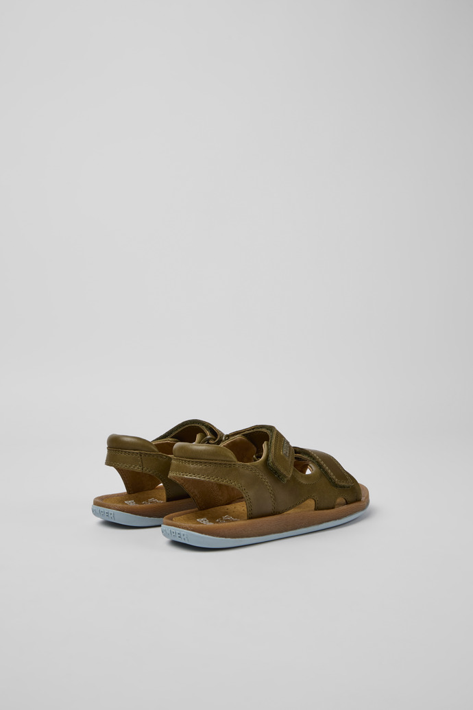 Bicho Green leather sandals for boys