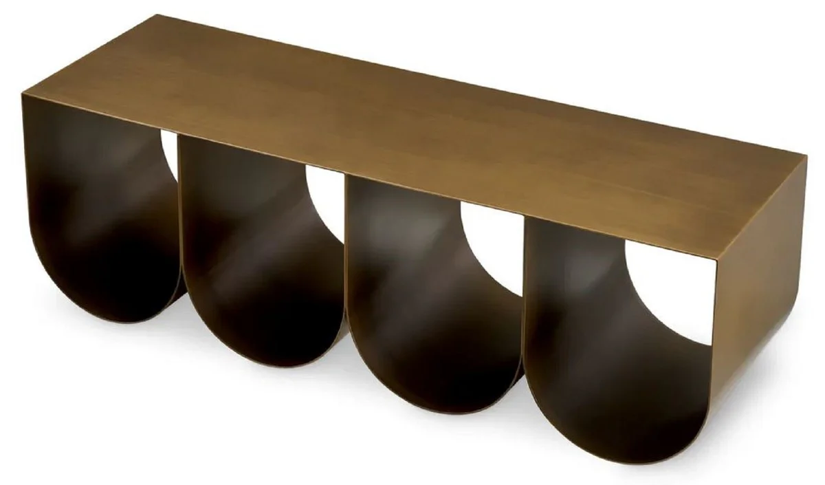 Casa Padrino mesa de centro de lujo lat¨®n 120 x 40 x A. 38 cm - Mesa de sal¨®n rectangular de metal - Muebles de sal¨®n - Muebles de hotel - Muebles de metal de lujo