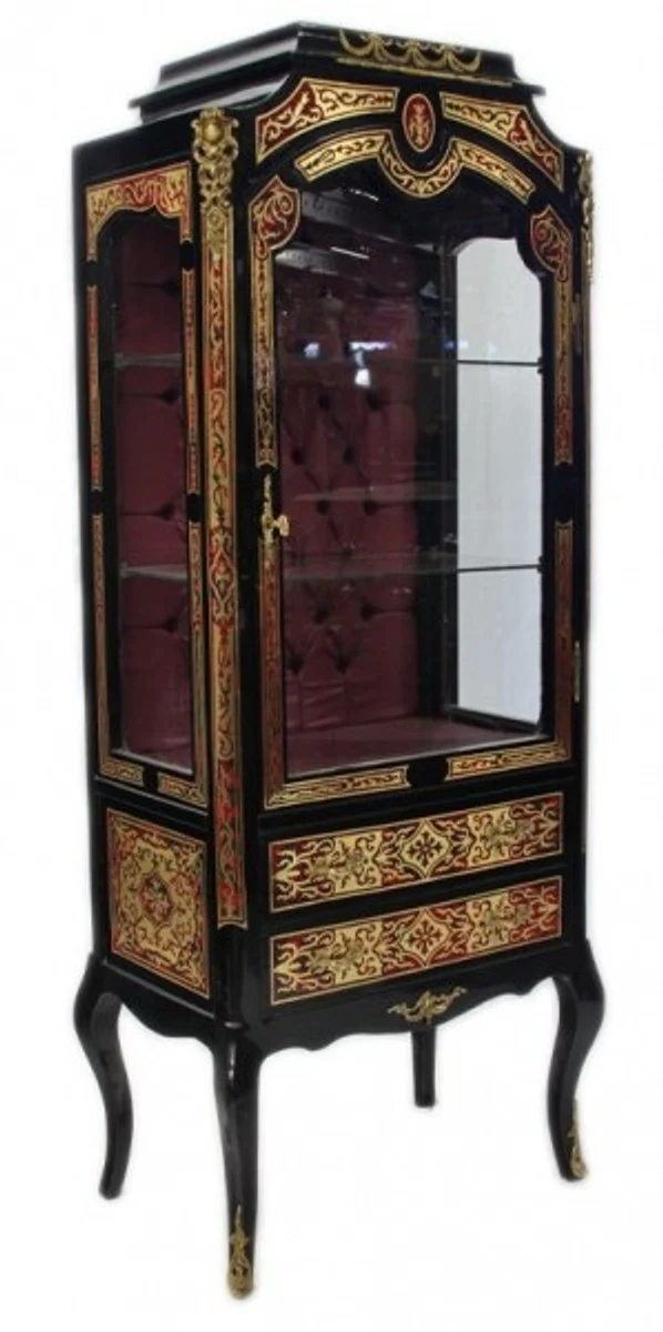 Casa Padrino Baroque Boulle display cabinet - Handcrafted from solid wood - baroque display case