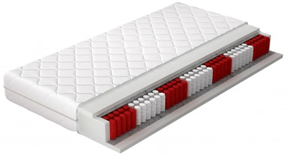 Casa Padrino Cama Doble de Lujo con Colchón Gris Claro - Varios Tamaños