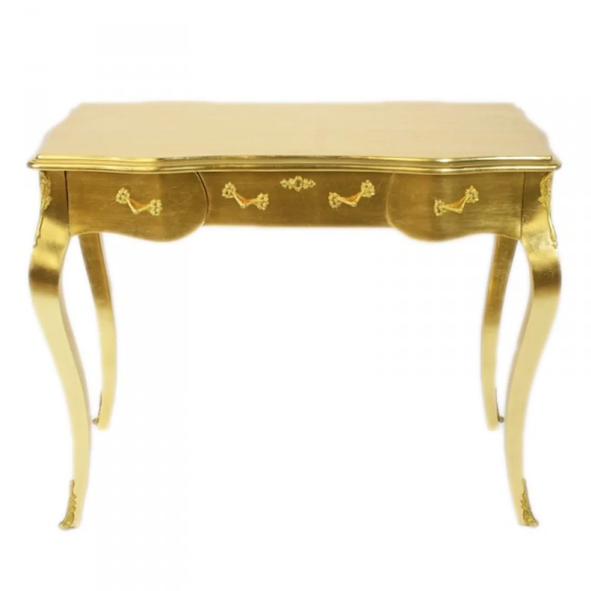 Casa Padrino Luxury baroque desk / console gold ink. Glass panel 97 x 78 x 48 cm - secretary luxury furniture