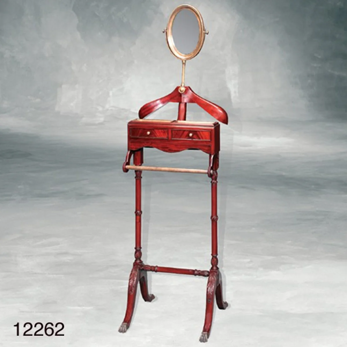 Casa Padrino Designer luxury wardrobes Paris mahogany stand with mirror - Dressboy - clothes rack suit stands - Empire Baroque Art Deco Art Nouveau