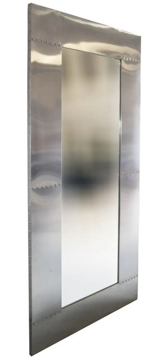Casa Padrino Airplane Design Espejo de pared de aluminio 200 x 80 - Vintage Aviator Furniture Espejo de metal