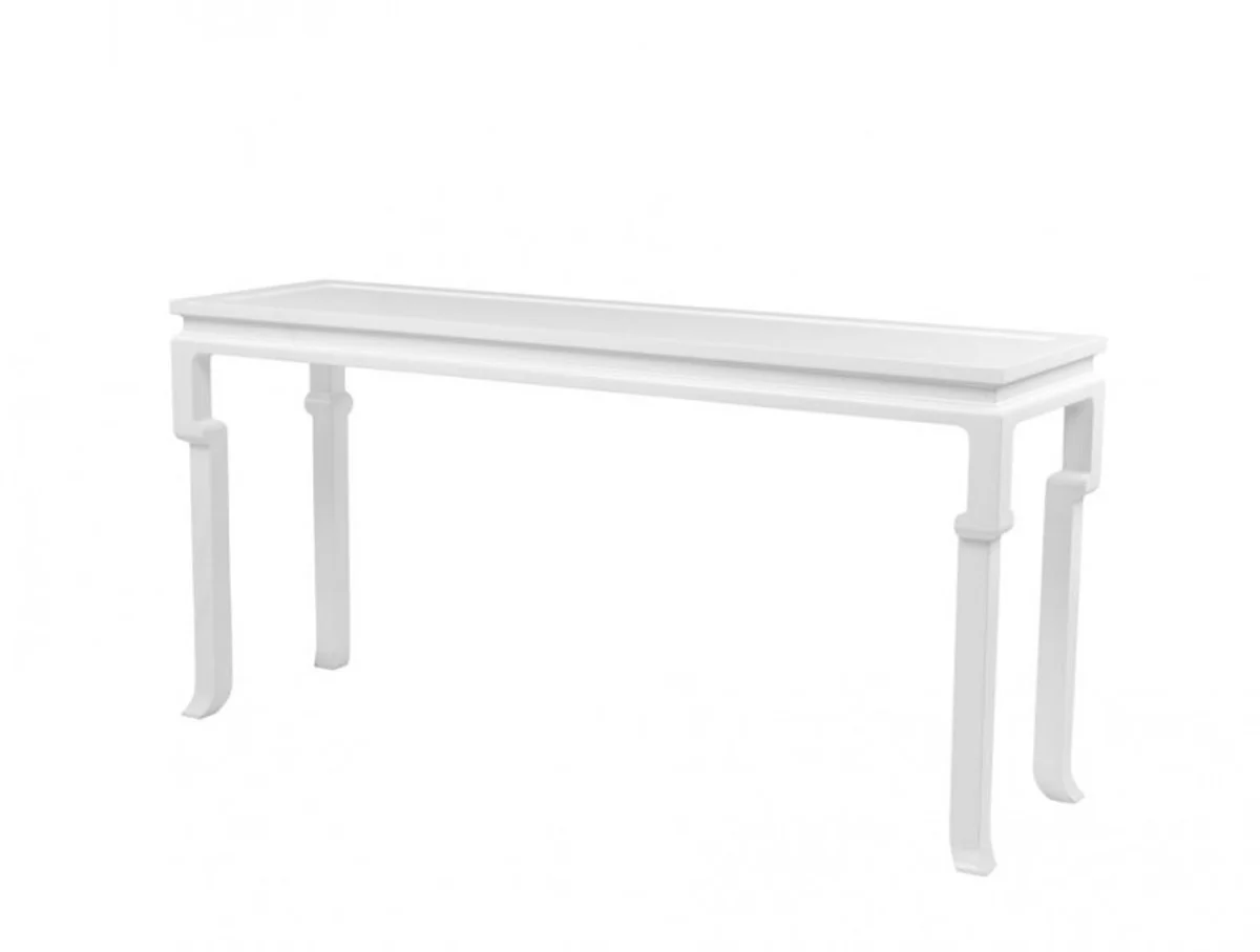 Casa Padrino Luxury Mahogany Wood Console Table White 160 x 45 x H. 78 cm - Luxury Hotel Furniture