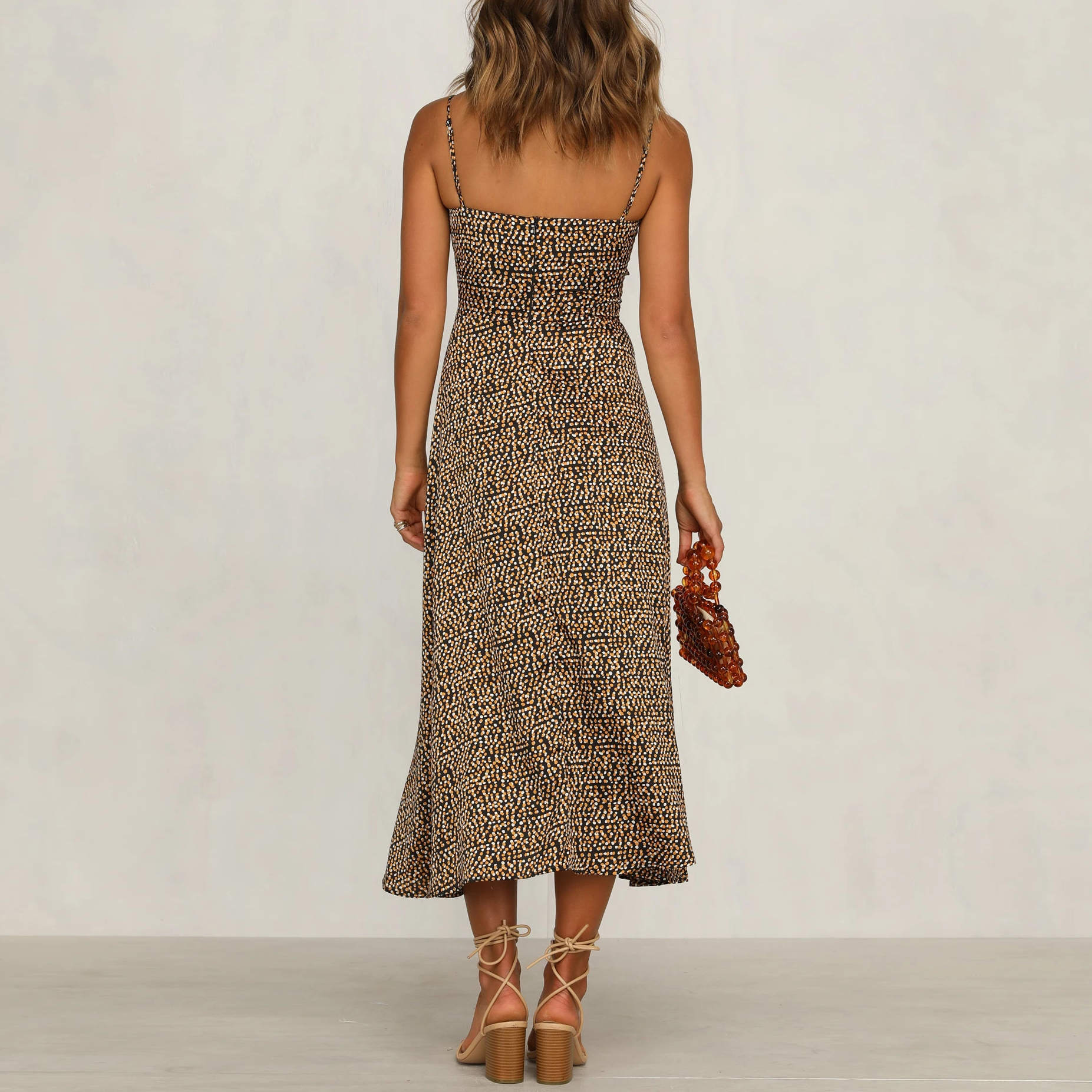 Fashion Suspenders Spring And Summer Knotted Small Leak Dress