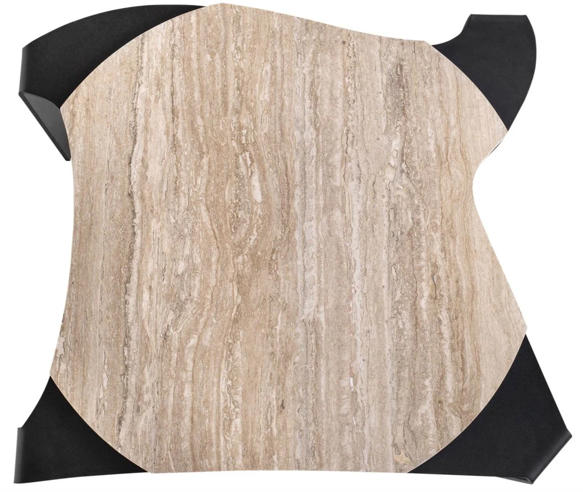 Casa Padrino mesa de centro de lujo negro / beige 75,5 x 78 x H. 32,5 cm - Mesa de Centro de Dise?o con Tapa de M¨¢rmol