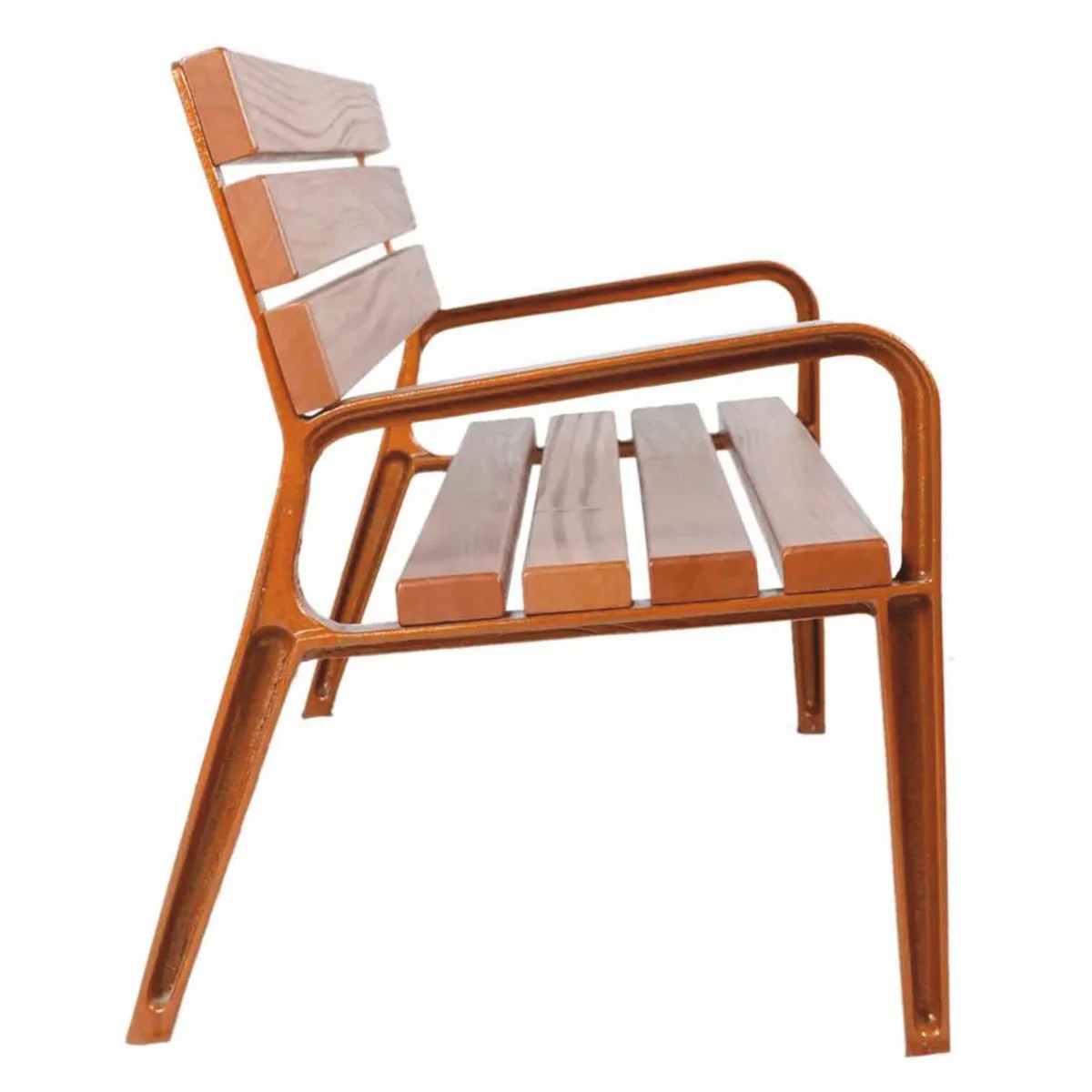 Casa Padrino banco de parque - Banco urbano con respaldo y reposabrazos marr¨®n 180 cm