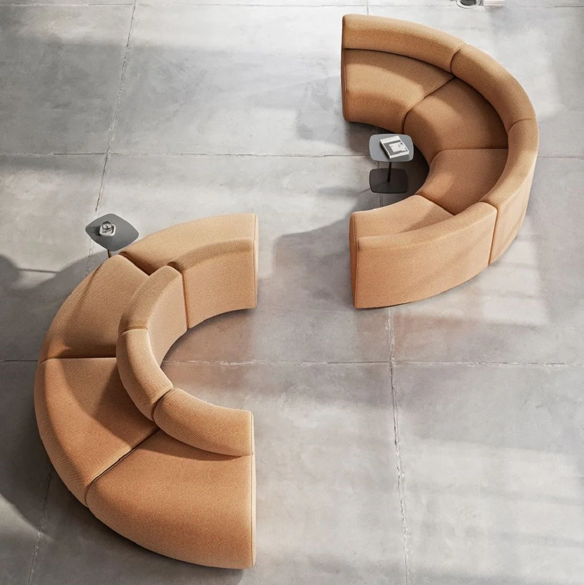 Casa Padrino sof¨¢ de lujo marr¨®n 590 x 340 x A. 72 cm - Sof¨¢ modular curvo de 8 piezas - Sof¨¢ de hotel - Muebles de sal¨®n - Muebles de hotel - Muebles de lujo