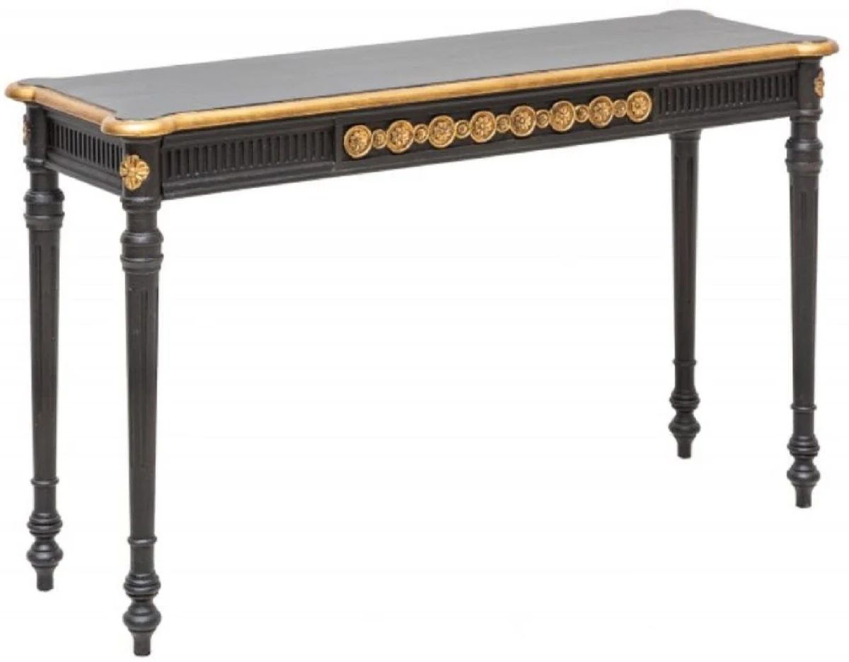 Casa Padrino consola barroco negro / oro 125 x 40 x A. 75,5 cm - Consola de estilo antiguo - Muebles de sal¨®n en estilo barroco - Muebles Barrocos
