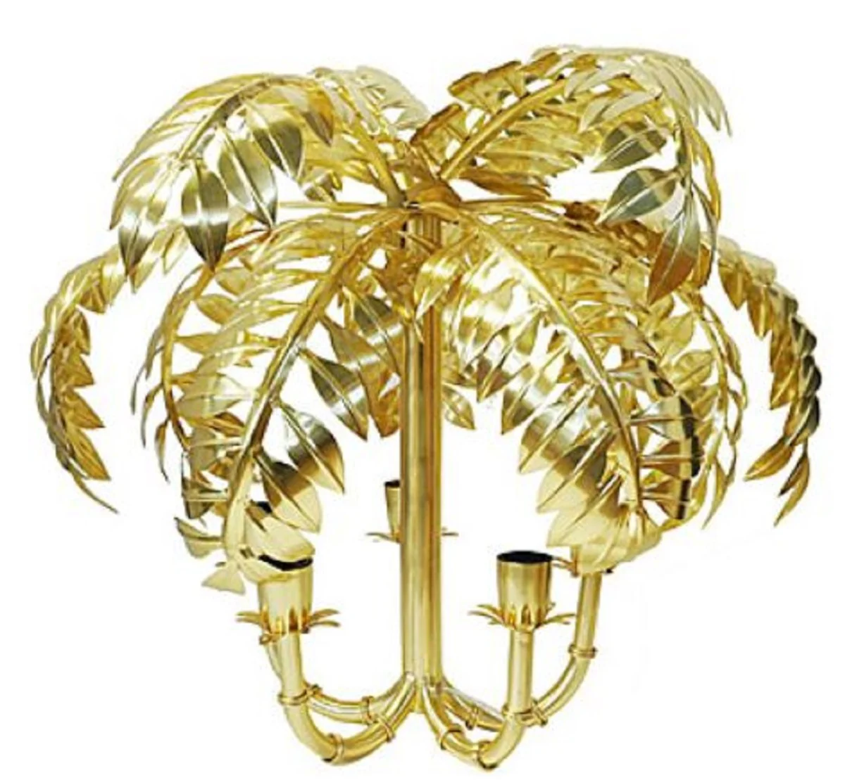 Casa Padrino lámpara colgante de diseño palmera latón antiguo 63 x 63 x H. 57 cm - Lámpara Colgante de Acero Inoxidable - Lámpara de Salón