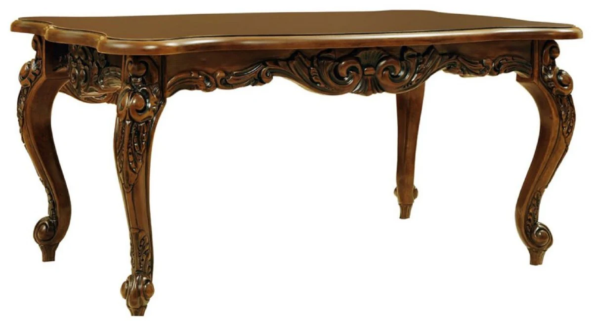 Casa Padrino mesa de centro barroco de lujo marron oscuro - Mesa de sal¨®n de madera maciza hecha a mano estilo barroco - Muebles de sal¨®n de lujo en estilo barroco - Muebles barrocos