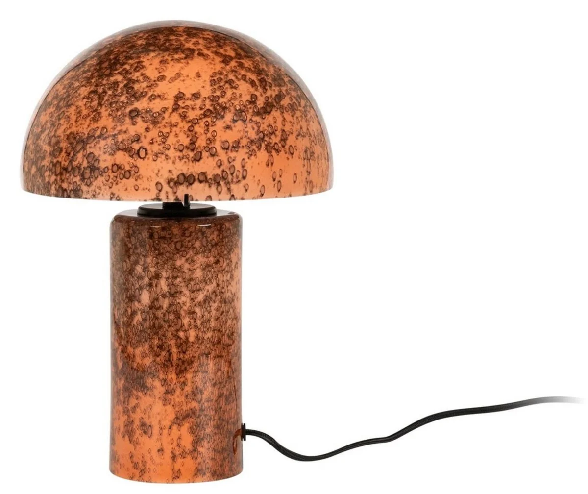 Casa Padrino l¨¢mpara de mesa de vidrio de lujo naranja / marr¨®n A. 36 cm - L¨¢mpara de escritorio redonda