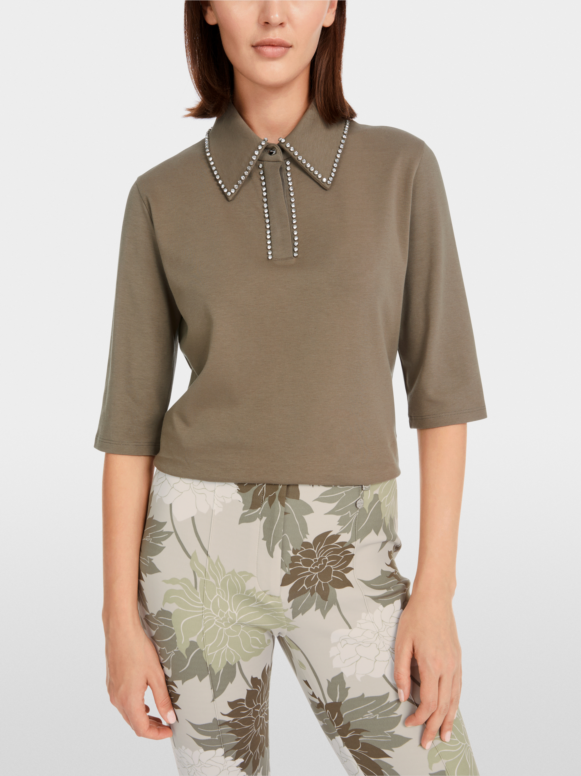 Marc-Cain Polo shirt with rhinestone embellishment