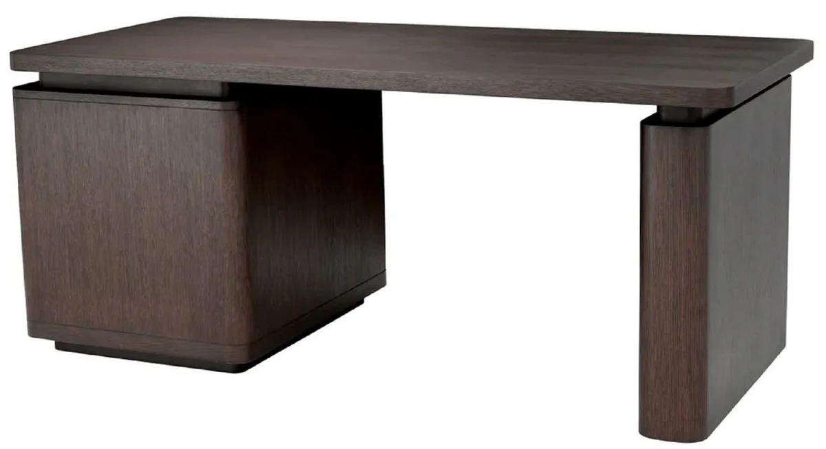 Casa Padrino escritorio de madera maciza de lujo moka / lat¨®n 180 x 80 x A. 76 cm - Escritorio de oficina - Escritorio de computadora - Muebles de oficina - Muebles de lujo - Calidad de lujo