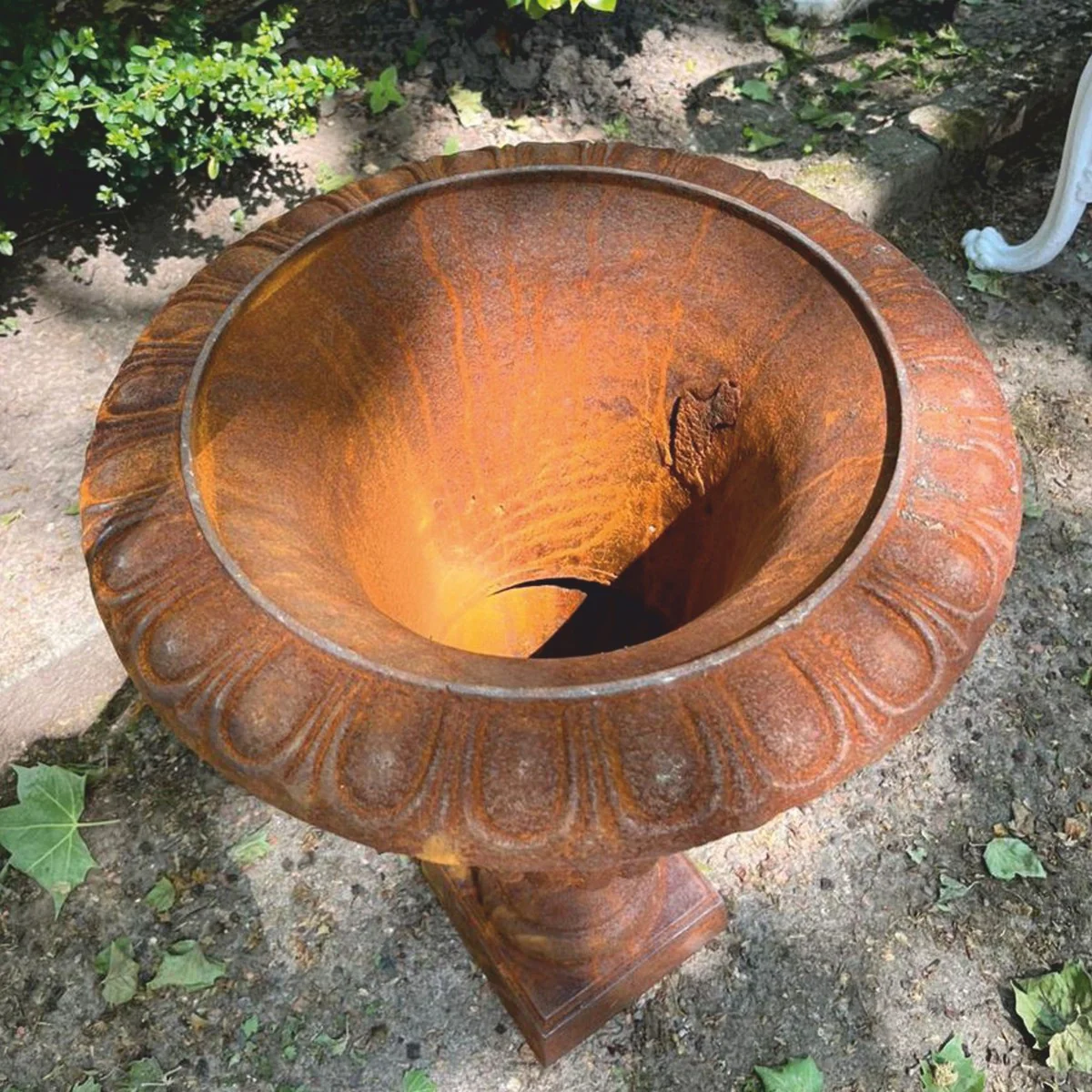 Casa Padrino Maceta Barroco de Hierro Fundido ¨®xido A. 62 cm - Decoraci¨®n de Jard¨ªn de Estilo Barroco