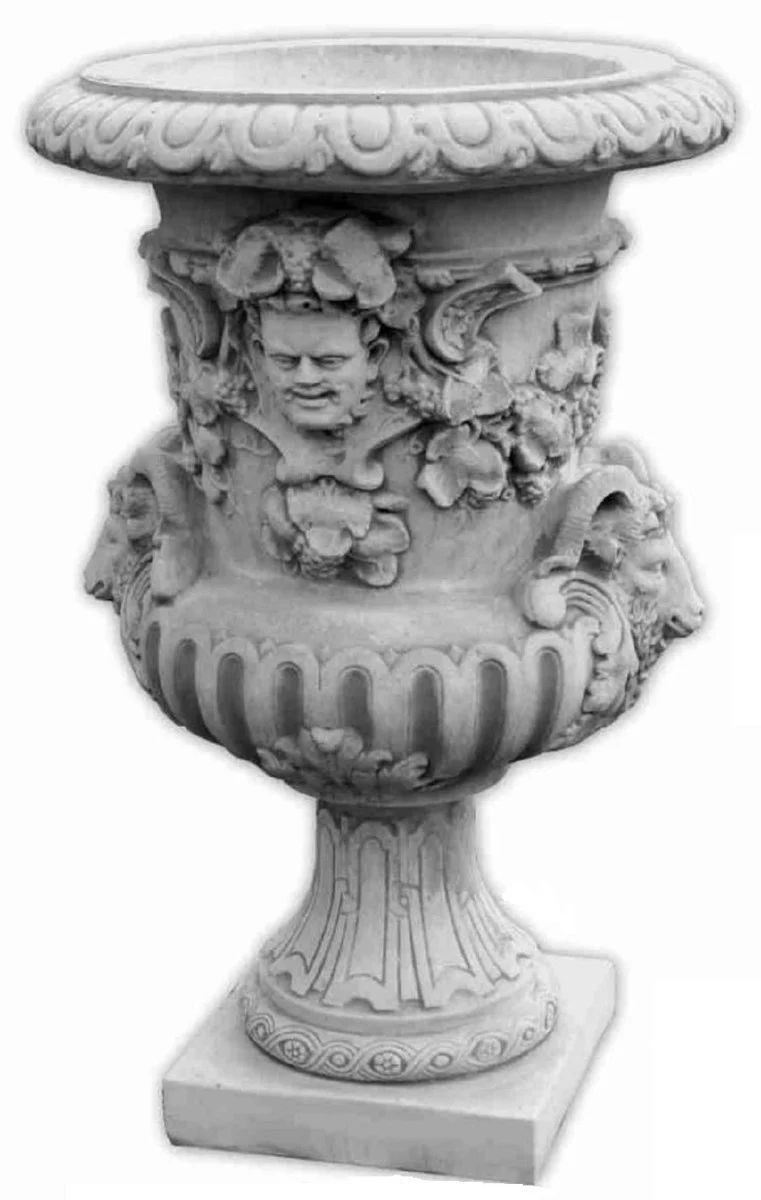 Casa Padrino maceta decorativo de jard¨ªn barroco gris ? 84 x A. 130 cm - Magn¨ªfico macetero de estilo barroco - Decoraci¨®n barroco de jard¨ªn - Decoraci¨®n barroco de terraza - Accesorios barroco