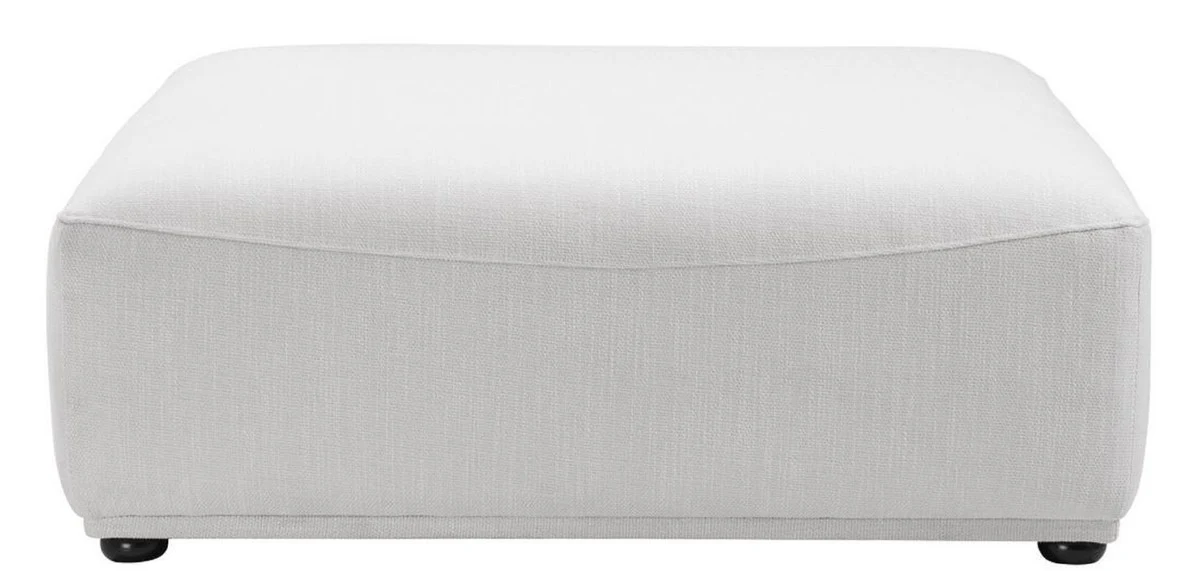 Casa Padrino taburete de lujo blanco / negro 109 x 109 x H. 42 cm - Taburete de 4 Esquinas - Muebles de Lujo