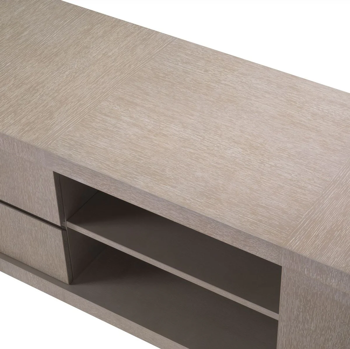 Casa Padrino gabinete de TV de lujo gris 220 x 52,5 x H. 53 cm - Mueble de TV de madera maciza - Muebles de Sal¨®n - Calidad de Lujo