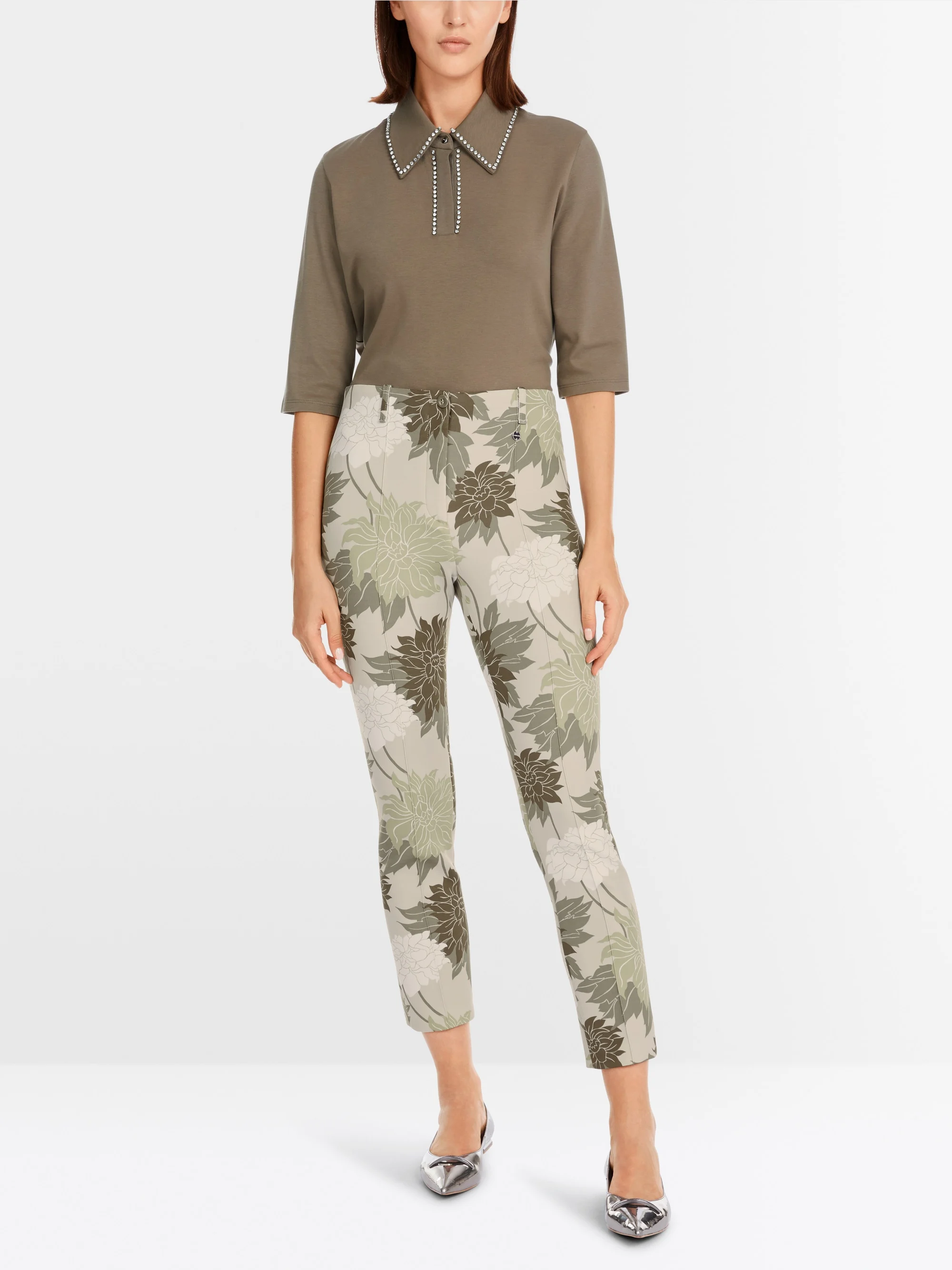 Marc-Cain Polo shirt with rhinestone embellishment