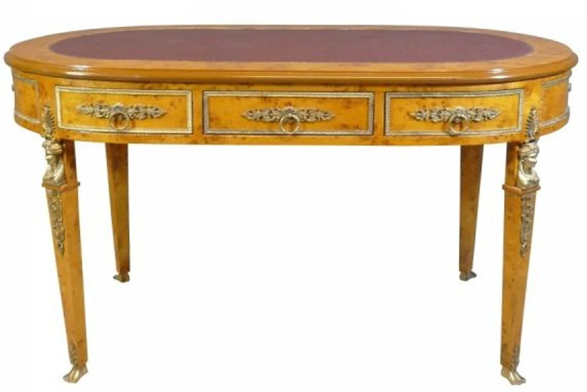 Casa Padrino Luxury Baroque Empire Desk Secretary 150cm - Handmade from solid wood - Baroque desk office furniture