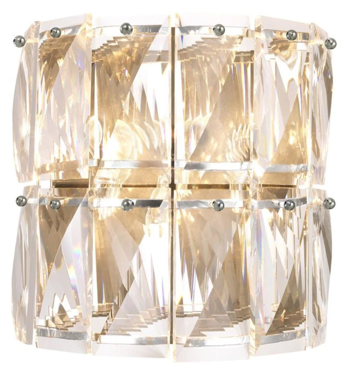 Casa Padrino lámpara de pared de cristal de lujo plata 31 x 18 x H. 31 cm - Aplique de Pared Hotel & Restaurant