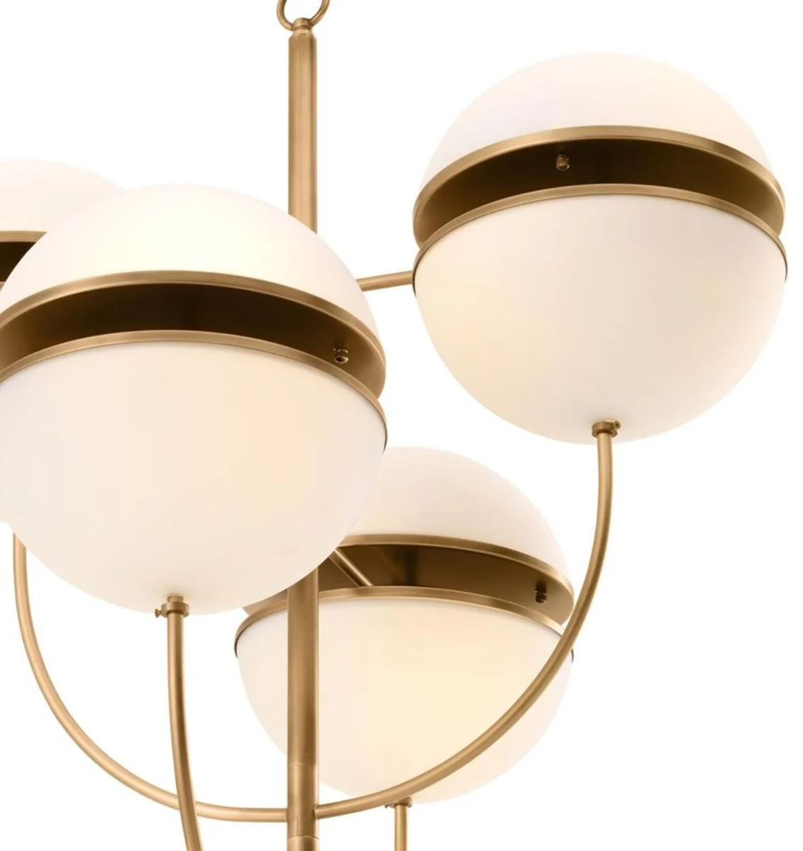 Casa Padrino araña de lujo de latón antiguo / blanco Ø 81 x H. 107 cm - Calidad de Lujo