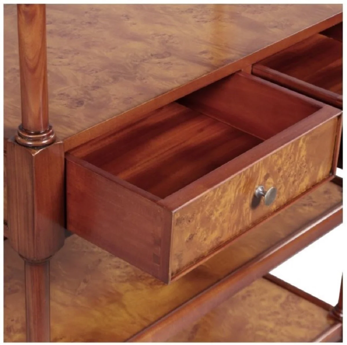 Casa Padrino Armario de Libros de Estilo Art Nouveau de Lujo Marr¨®n / Marr¨®n Oscuro 81 x 40 x H. 182 cm - Armario con Ruedas y 2 Cajones