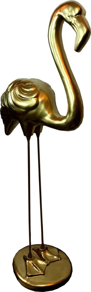 Casa Padrino figura decorativa flamenco oro A. 119 cm - Escultura decorativa resistente a la intemperie - Decoración de Sala de Estar