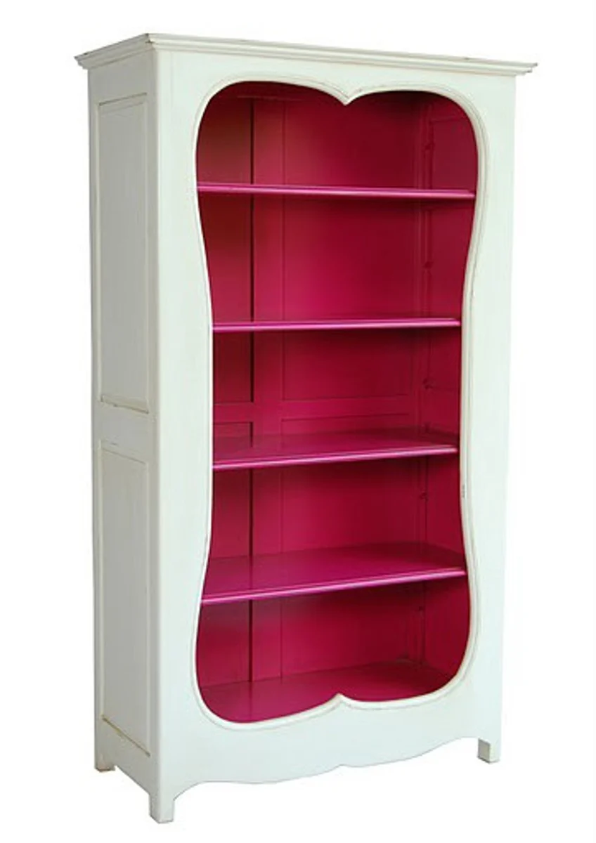 Casa Padrino Baroque Bookcase White / Pink W 110 x H 185 cm bookcase shelf cabinet