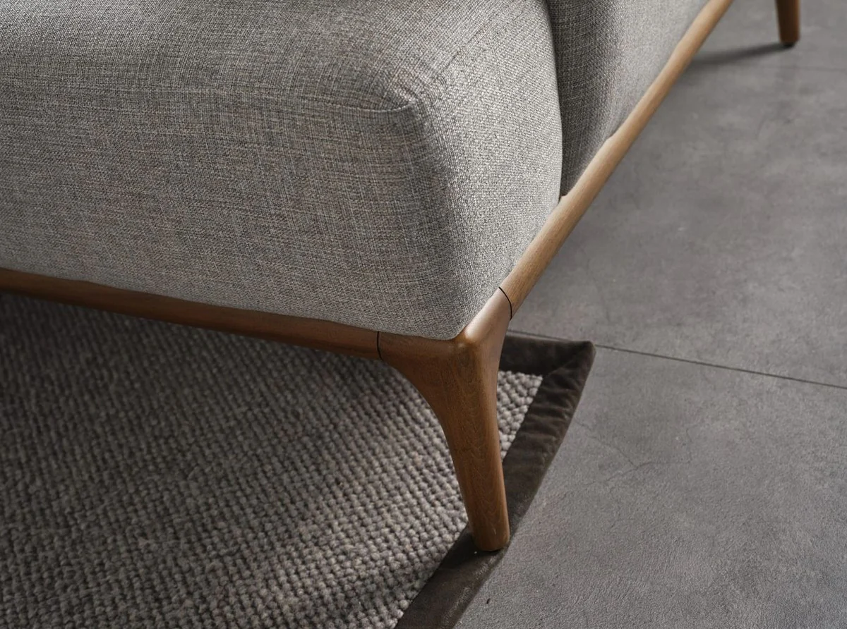 Casa Padrino sof¨¢ esquinero de lujo con respaldos ajustables gris / marr¨®n 325 x 295 x A. 97 cm - Sof¨¢ de sal¨®n con funci¨®n para dormir - Muebles de sal¨®n - Muebles de lujo