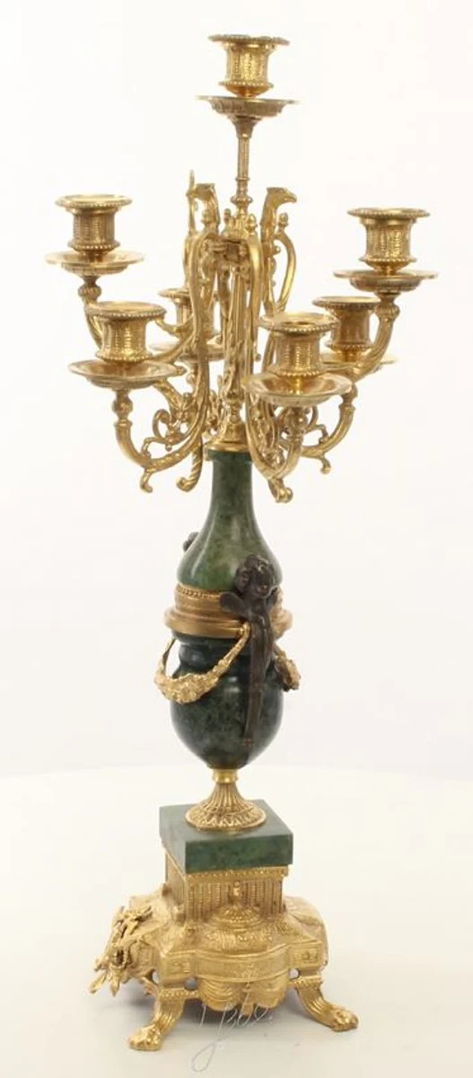 Casa Padrino juego de candelabro barroco oro / verde 22 x 26 x H. 62,4 cm - Muebles de Estilo Barroco