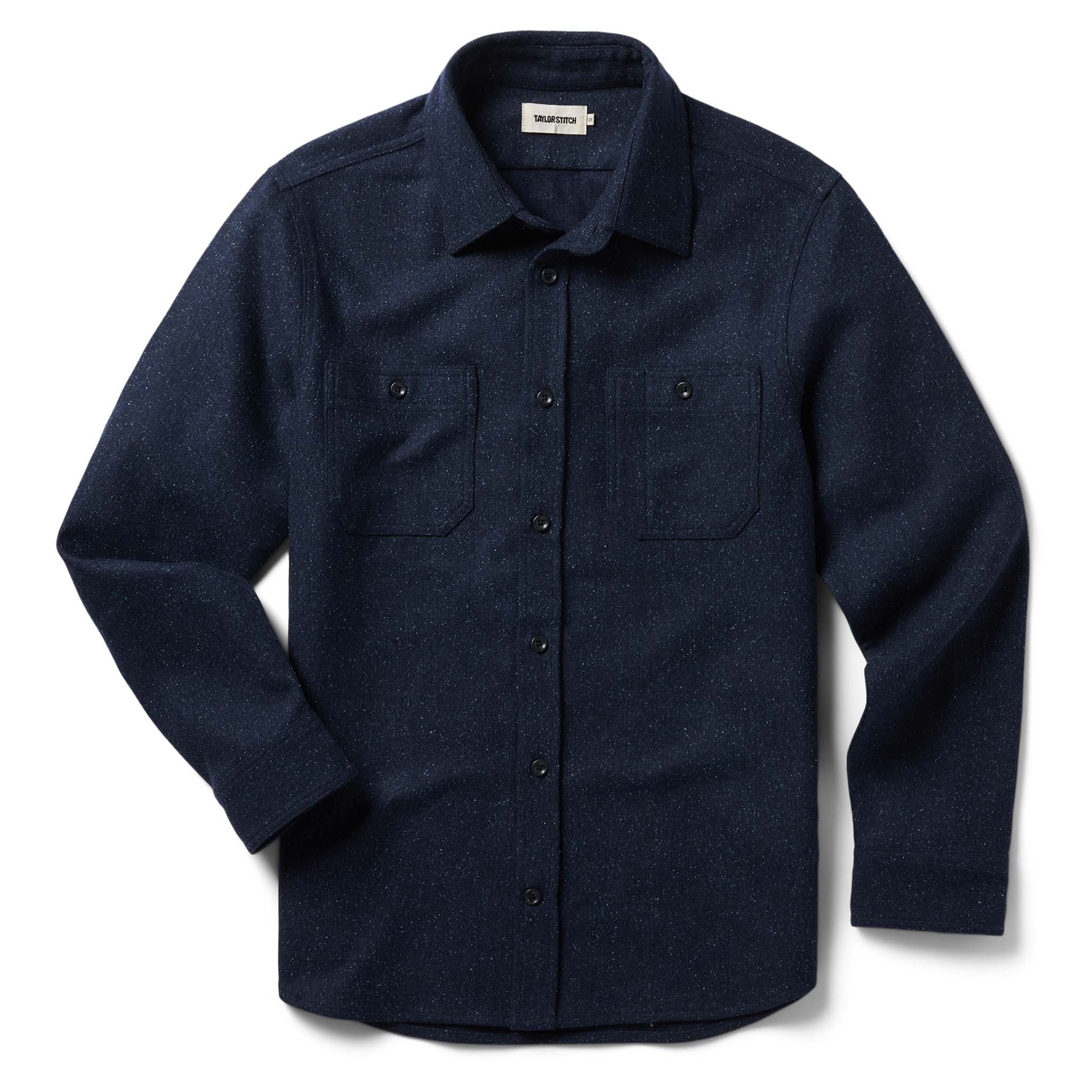 The Utility Shirt in Navy Donegal Wool