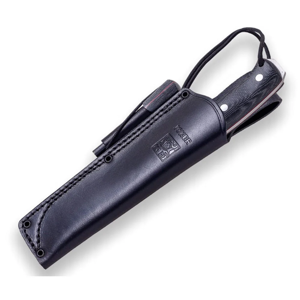Joker Nomad Micarta Canvas Negra con ferrocerio - Cuchillo de supervivencia y bushcraft