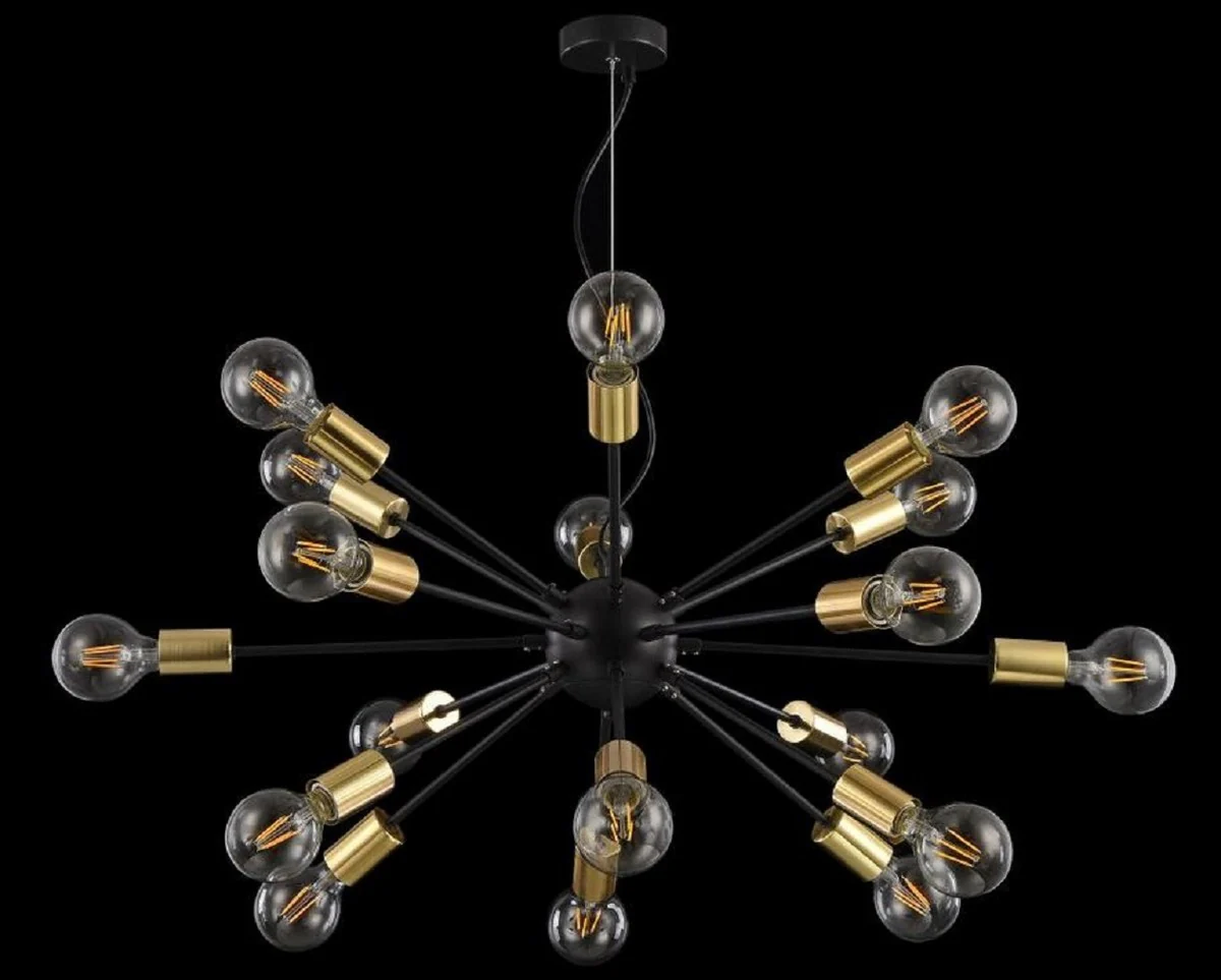 Casa Padrino lámpara colgante de lujo negro / latón Ø 98 x H. 74,2 cm - Lámpara de Hotel y Restaurante