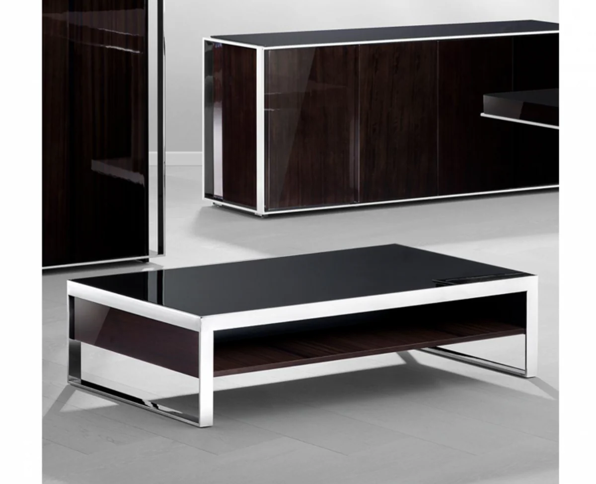 Casa Padrino Art Deco luxury coffee table ebony 140 x 80 x H. 35 cm - living room coffee table - Luxury Furniture