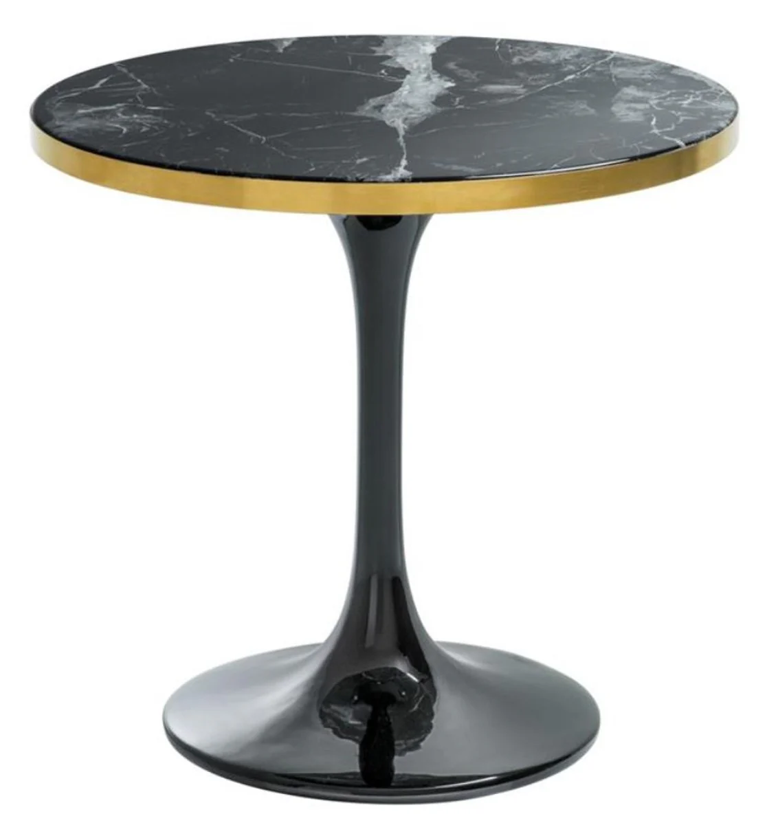 Casa Padrino luxury side table black / brass ? 55 x H. 52.5 cm - Luxury Collection