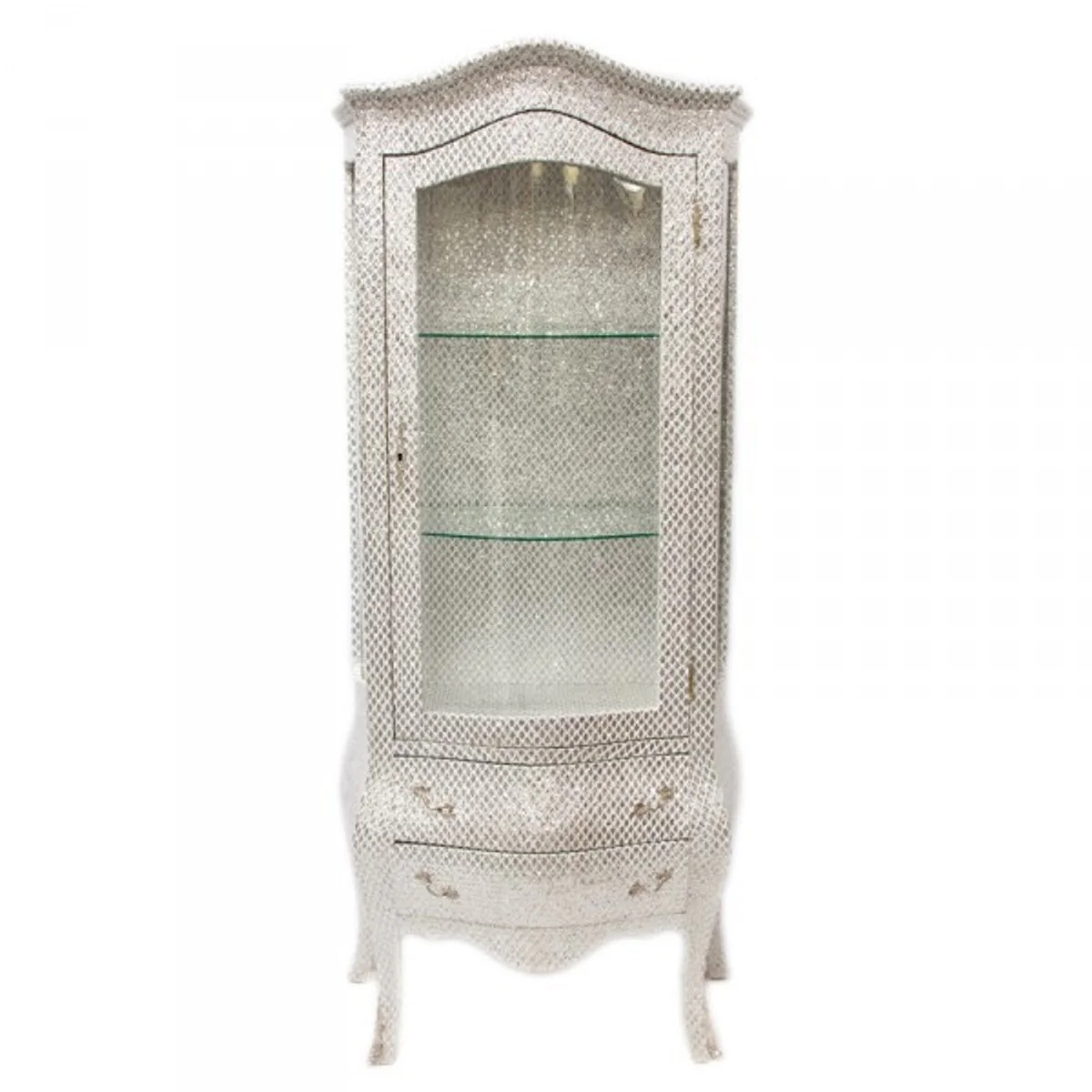 Casa Padrino Baroque showcase in Wei?/Glitzerlook- china cabinet - cupboard
