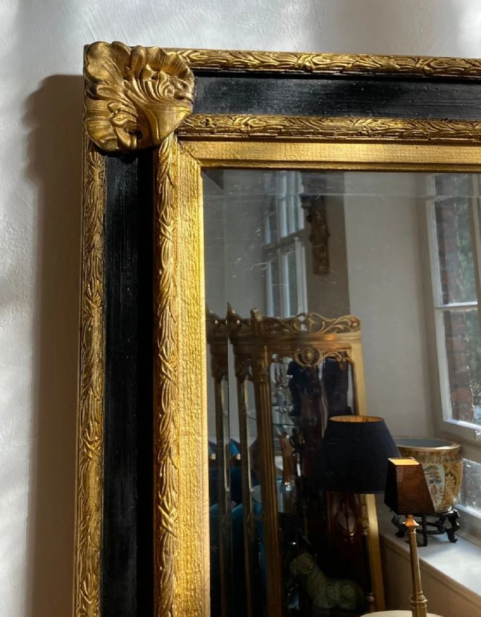 Casa Padrino espejo barroco oro / negro - Espejo de estilo barroco con adornos - Espejo guardarropa barroco - Espejo de pared rectangular estilo barroco - Muebles estilo barroco - Muebles barrocos