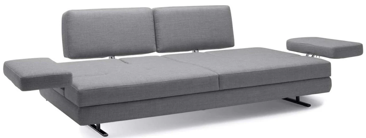 Casa Padrino sof¨¢ de sal¨®n de lujo con reposabrazos plegables gris 218 x 108 x A. 81 cm - Muebles de Lujo