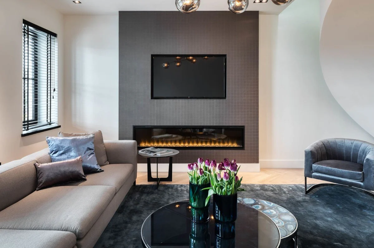 Casa Padrino alfombra de seda de lujo azul oscuro 300 x 400 cm - Alfombra de salón rectangular - Calidad de lujo - Accesorios de decoración de salón