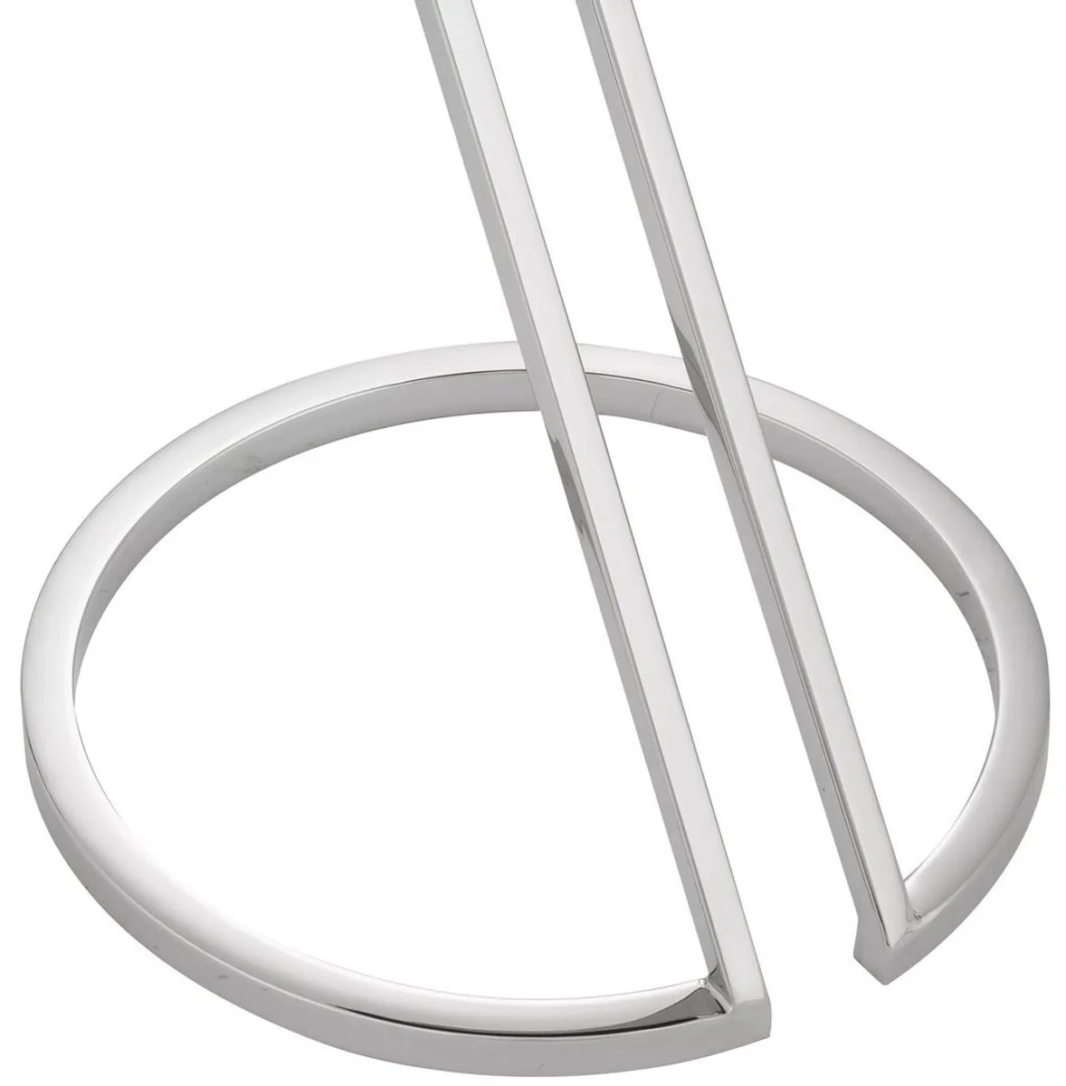 Casa Padrino mesa auxiliar de lujo plata / gris ? 36 x A. 60 cm - Mesa de acero inoxidable con tapa de vidrio - Muebles de sal¨®n - Muebles de lujo - Interior de lujo