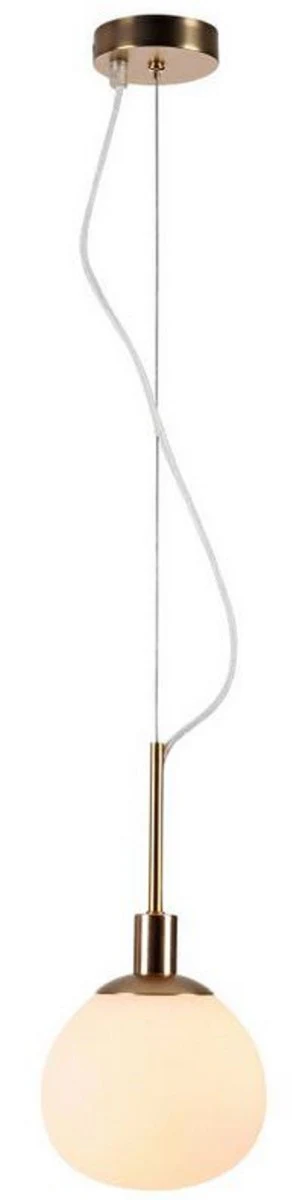 Casa Padrino lámpara colgante oro / blanco Ø 15 x H. 30,5 cm - Lámpara Colgante Moderna