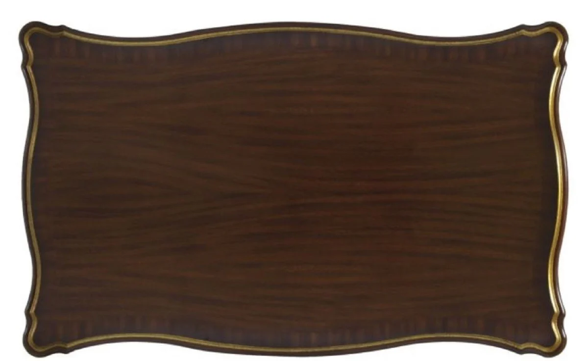 Casa Padrino mesa de centro barroco de lujo marrón oscuro / oro 117 x 72 x H. 42 cm - Muebles de Salón Barrocos