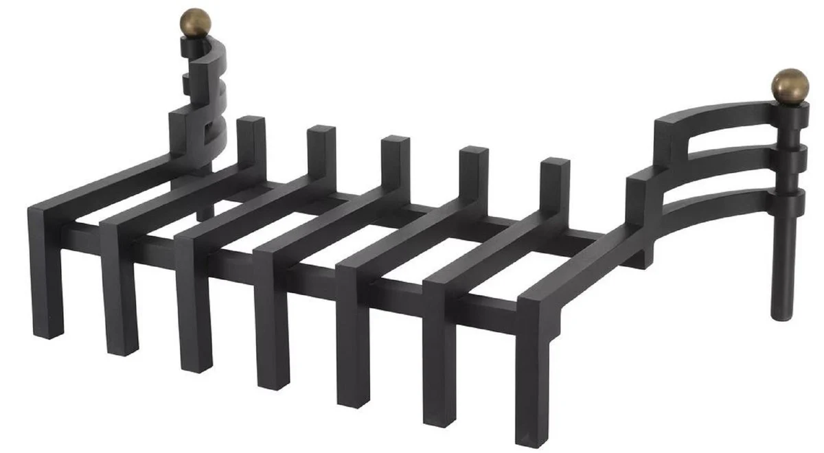 Casa Padrino morillo de lujo negro / lat¨®n vintage 63,5 x 35 x A. 22,5 cm - Accesorios para Chimeneas - Colecci¨®n de Lujo